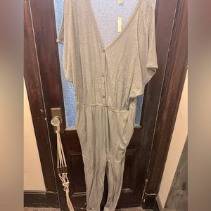 Madewell waffle knit gray jumpsuit